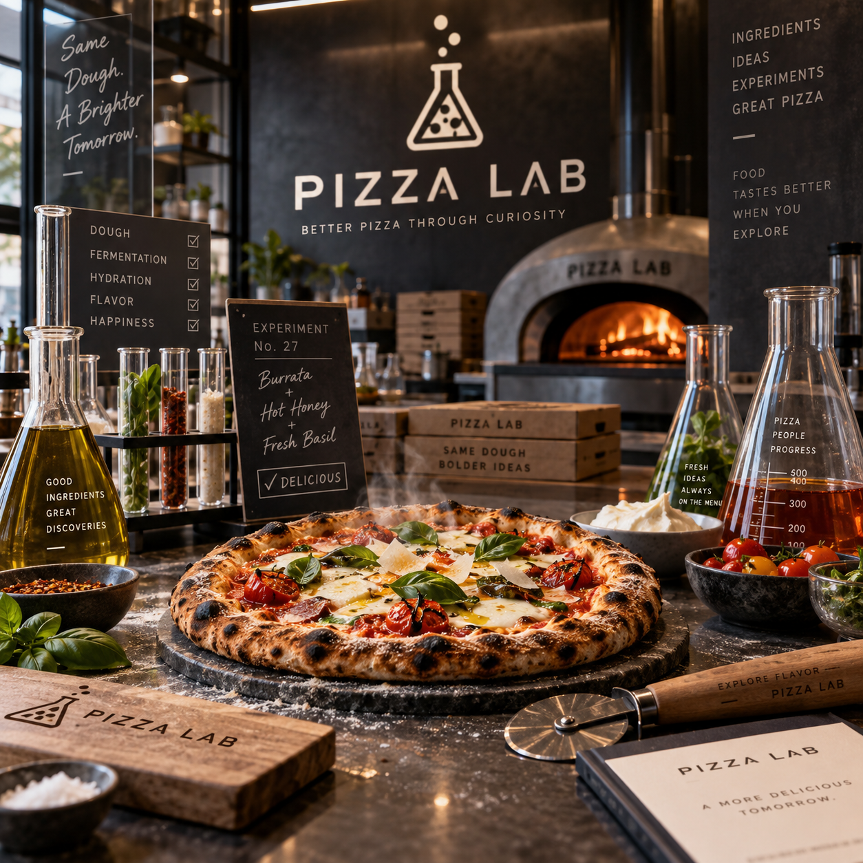 بيتزا طازة داخل معمل Pizza Lab